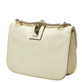 ヴァレンティノ スタッズ チェーン ショルダーバッグ ホワイト ゴールド レザー レディース VALENTINO 【中古】